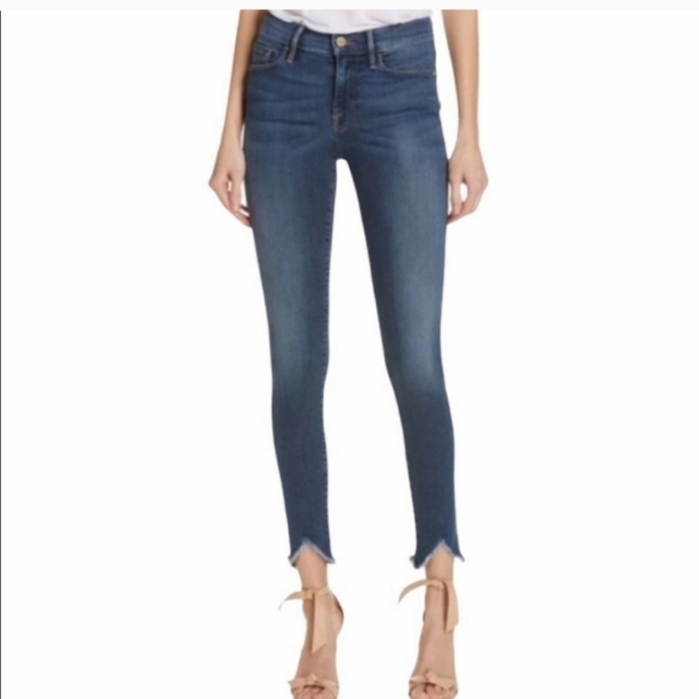 FRAME denim Le High Skinny  Raw Hem Jeans sz 32